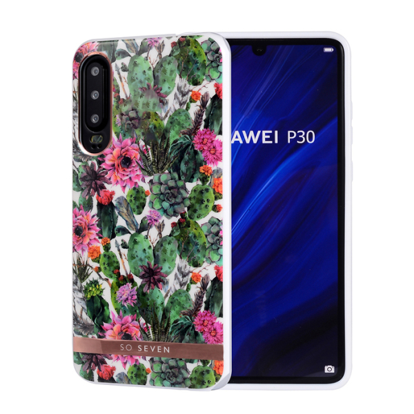 SO SEVEN MEXICO PINK FLOWER HUAWEI P30 backcover