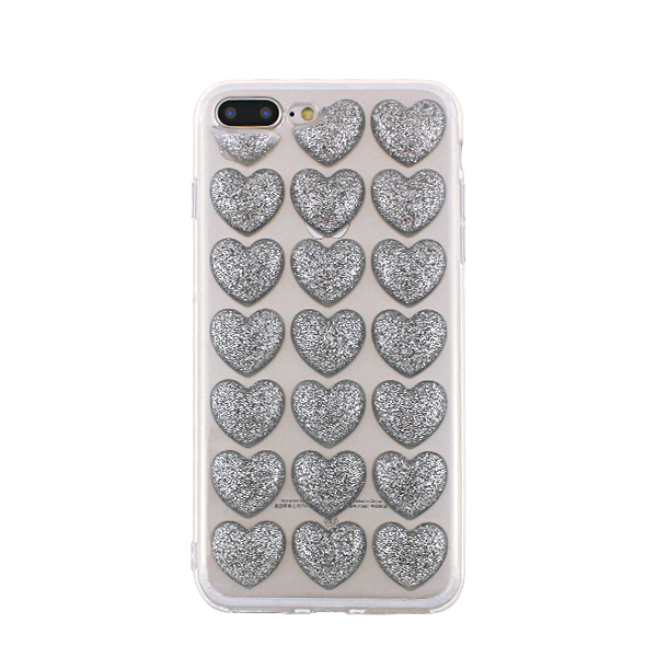 SPD TPU HEARTS IPHONE 6 6S SILVER backcover