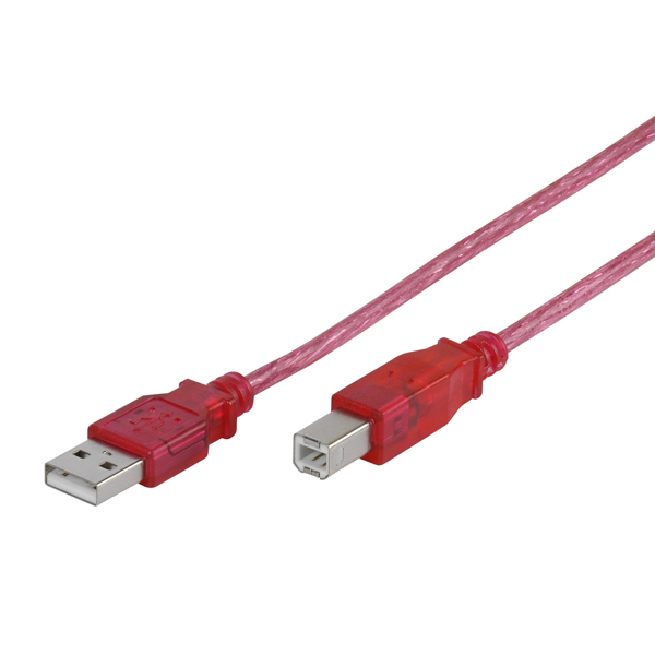 VIVANCO BULK USB 2.0 TYPE A TO TYPE B USB CABLE 1.5m colored