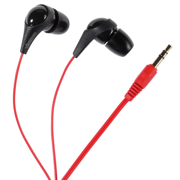 VIVANCO FUSION EARPHONES 1.2m black red