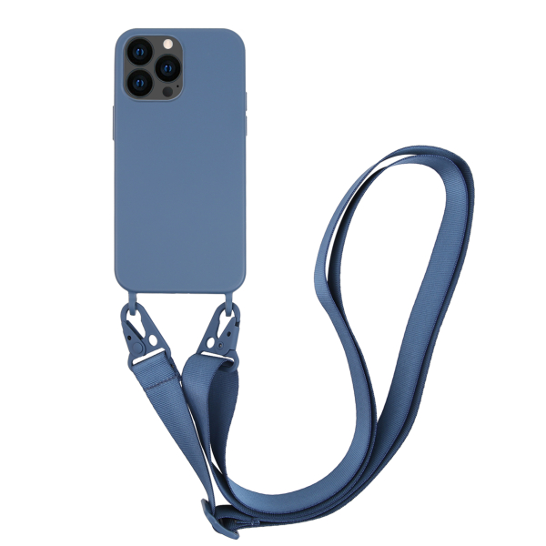 VIVANCO NECKLACE COVER IPHONE 13 PRO blue backcover