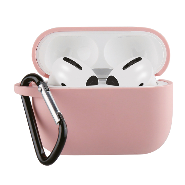 VIVANCO SILICONE CASE FOR AIRPODS 3  WITH CARABINER pink