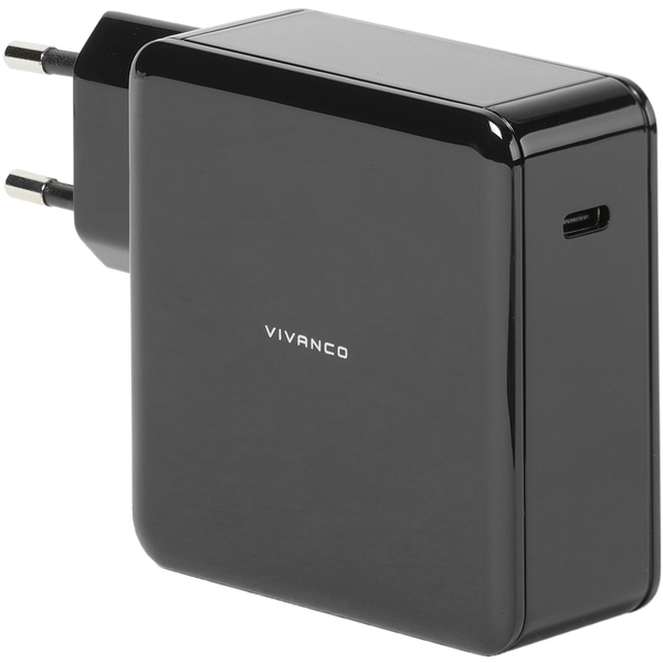 VIVANCO TRAVEL CHARGER TYPE C PORT + DATA CABLE TYPE C 30W FOR NOTEBOOK black