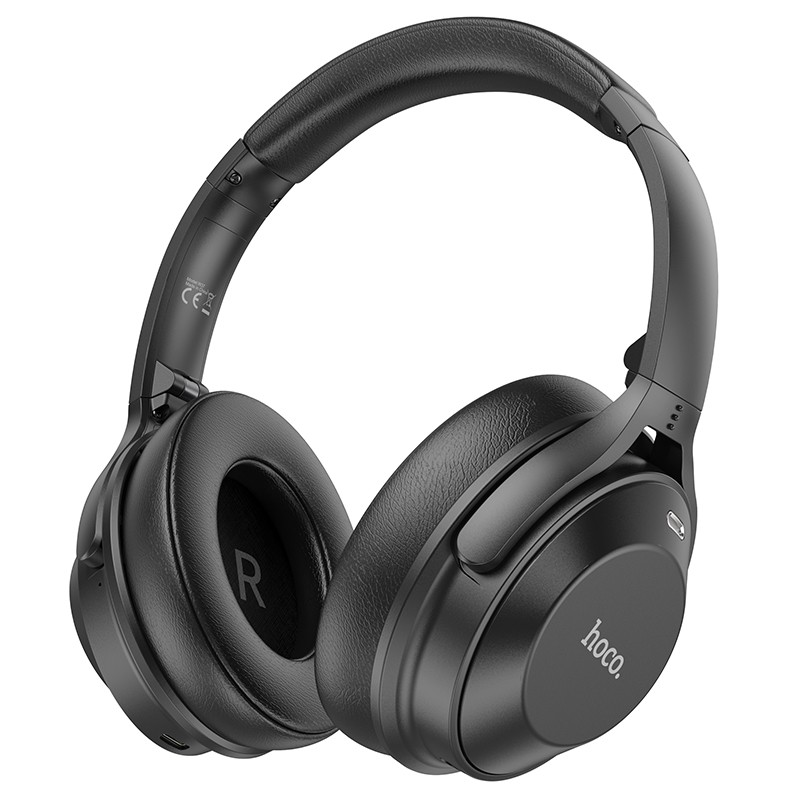 Wireless Ακουστικά Stereo Hoco W37 Sound V5.3 500mAh με υποδοχή Micro SD AUX Active Noise Cancellation Μαύρα