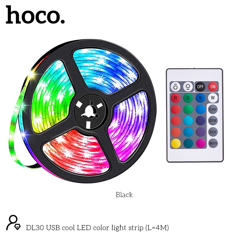 Ταινία LED Hoco DL 30 lights/m 120 LED 4μ με Τηλεχειριστήριο 24-πλήκτρων με Τροφοδοσία USB  Διάρκεια Ζωής 50000hr