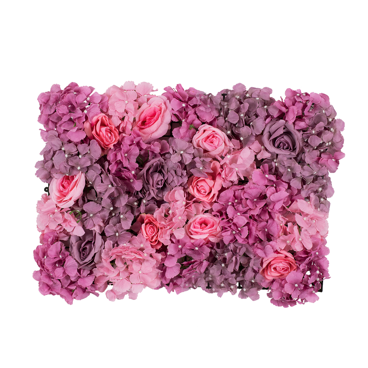 GloboStar® Artificial Garden ROSES STORY PURPLE 78336 Τεχνητό Διακοσμητικό Πάνελ Λουλουδιών – Κάθετος Κήπος σύνθεση Αμβροσία Μ60 x Π40 x Υ6cm