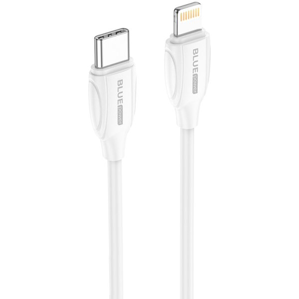BLUE POWER TYPE C TO LIGHTNING DATA CABLE 1m 3A white