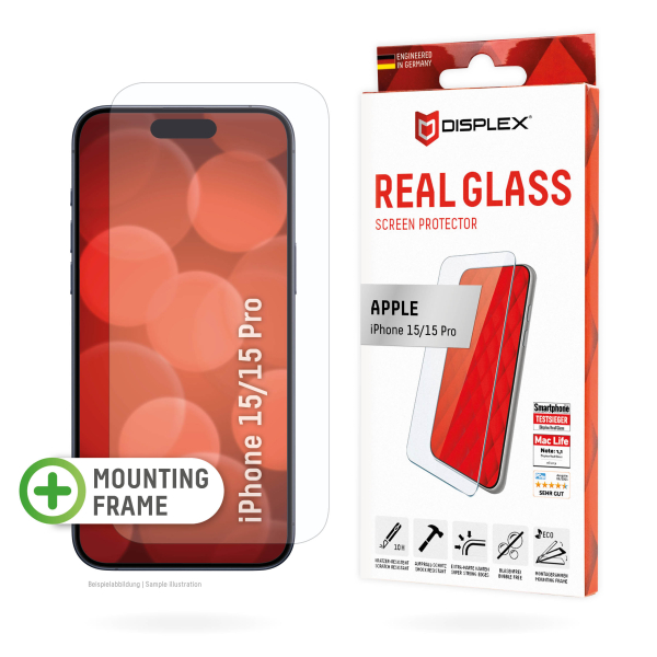 DISPLEX REAL GLASS 2D IPHONE 15 / 15 PRO