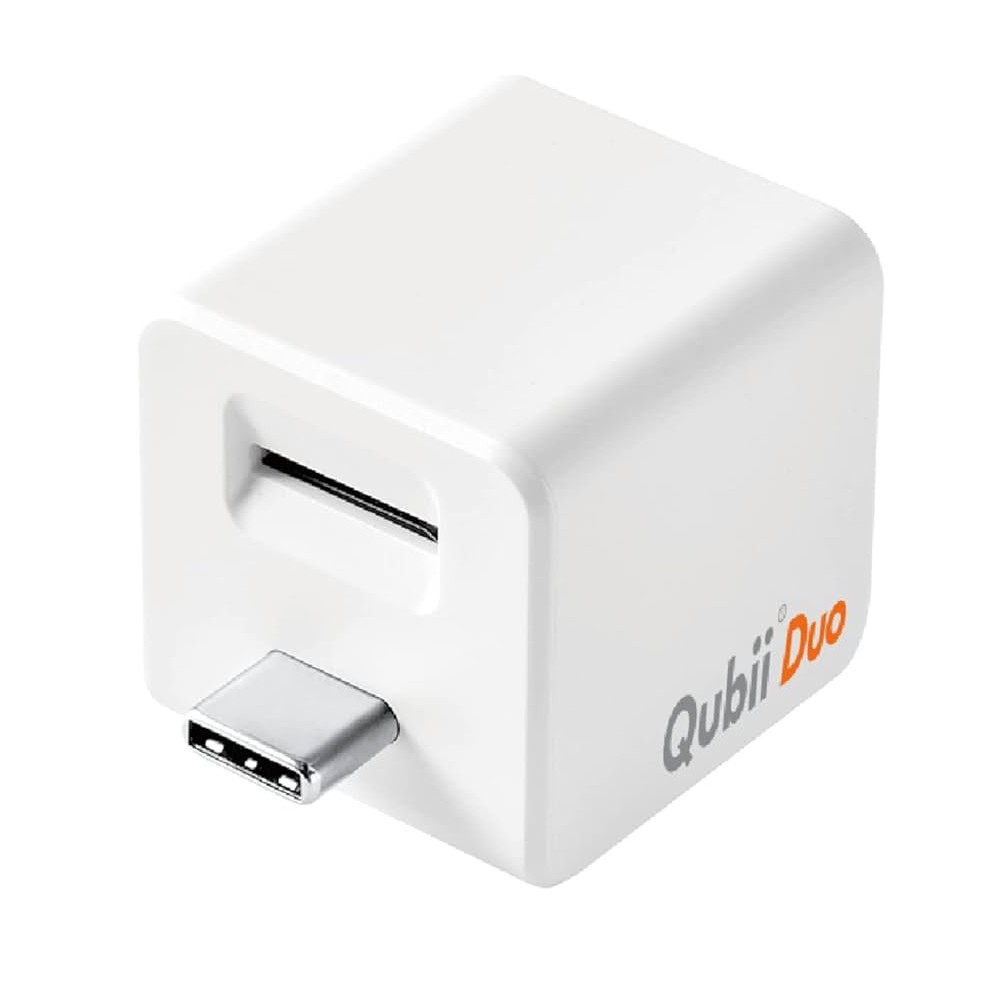 Auto-Backup Αντάπτορας Qubii Duo USB-C Συμβατό με Android και iOS για Αρχεία, Επαφές και Social Media Λευκός