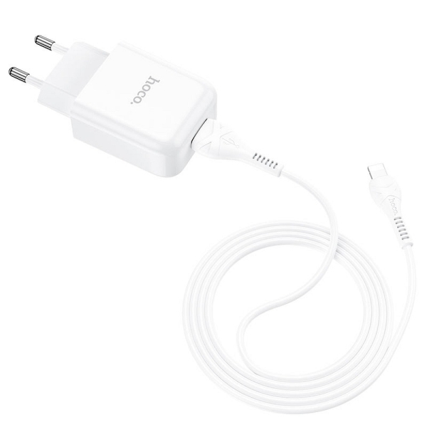 HOCO TRAVEL CHARGER N2 2A + DATA CABLE MICRO USB white