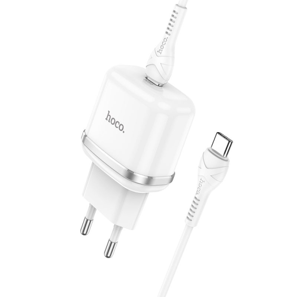 HOCO TRAVEL CHARGER N24 PD 20W + DATA CABLE TYPE C white