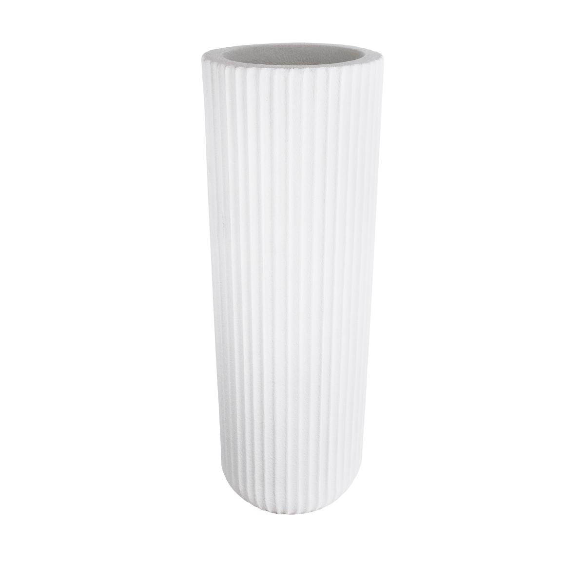 GloboStar® Artificial Garden MARSALA 20735 Επιδαπέδιο Πολυεστερικό Τσιμεντένιο Κασπώ Γλάστρα – Flower Pot Λευκό Φ41 x Υ120cm