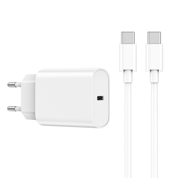 WIWU TRAVEL CHARGER PD 20W + DATA CABLE TYPE C white