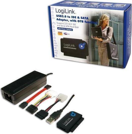 LogiLink USB 2.0 to IDE & SATA Adapter with OTB (AU0006D)