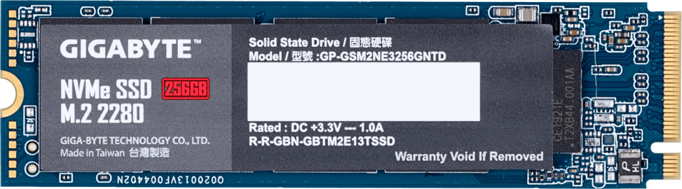 Gigabyte NVMe SSD 256GB M.2 PCI Express 3.0