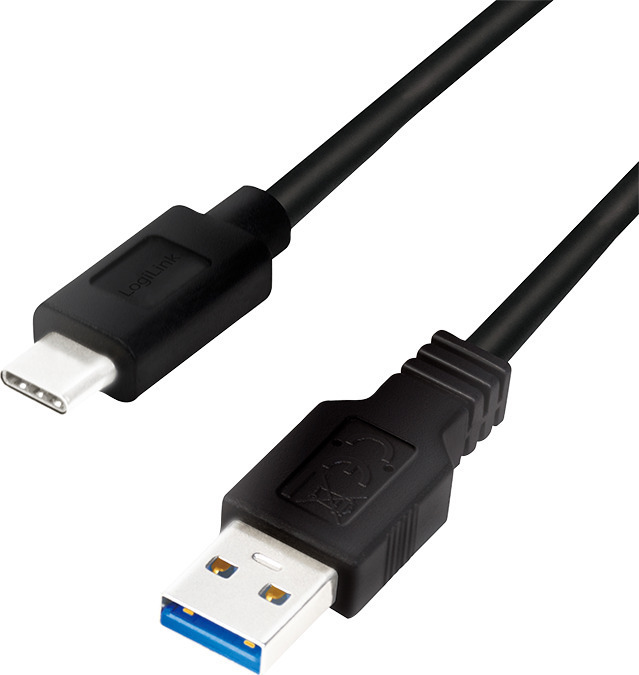 LogiLink Regular USB 3.2 Cable USB-C male – USB-A male Μαύρο 1m (CU0168)