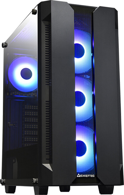 Chieftec Hunter Gaming Midi Tower Κουτί Υπολογιστή με Πλαϊνό Παράθυρο και RGB Φωτισμό Μαύρο