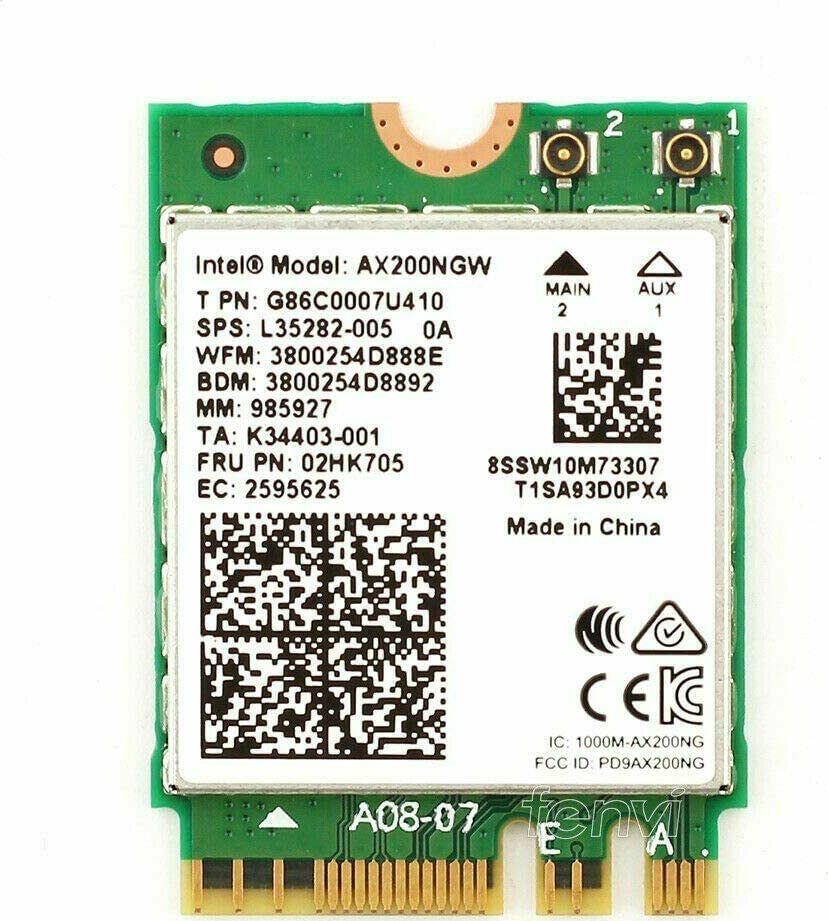 Intel M.2 Ασύρματη Κάρτα Δικτύου Wi‑Fi 6 (1000Mbps) PCI-e AX200.NGWG.NV