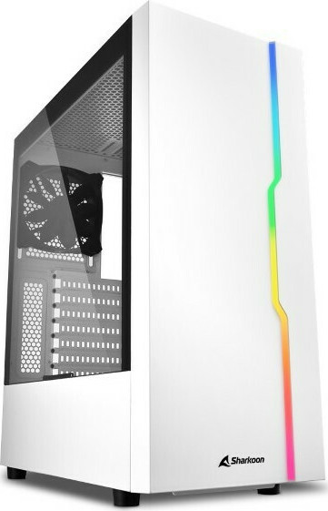 Sharkoon RGB Slider Midi Tower Κουτί Υπολογιστή με Πλαϊνό Παράθυρο Λευκό