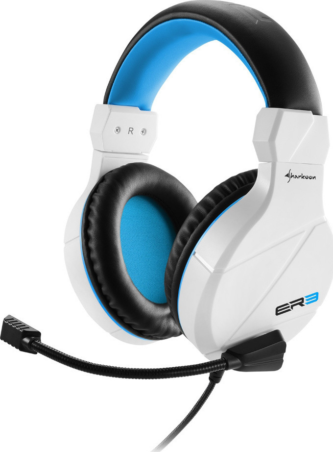 Sharkoon Rush ER3 Over Ear Gaming Headset με σύνδεση 3.5mm / 2×3.5mm Λευκό