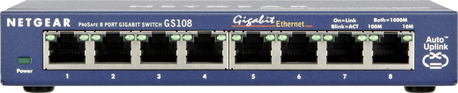 NetGear GS108GE Unmanaged L2 Switch με 8 Θύρες Gigabit (1Gbps) Ethernet
