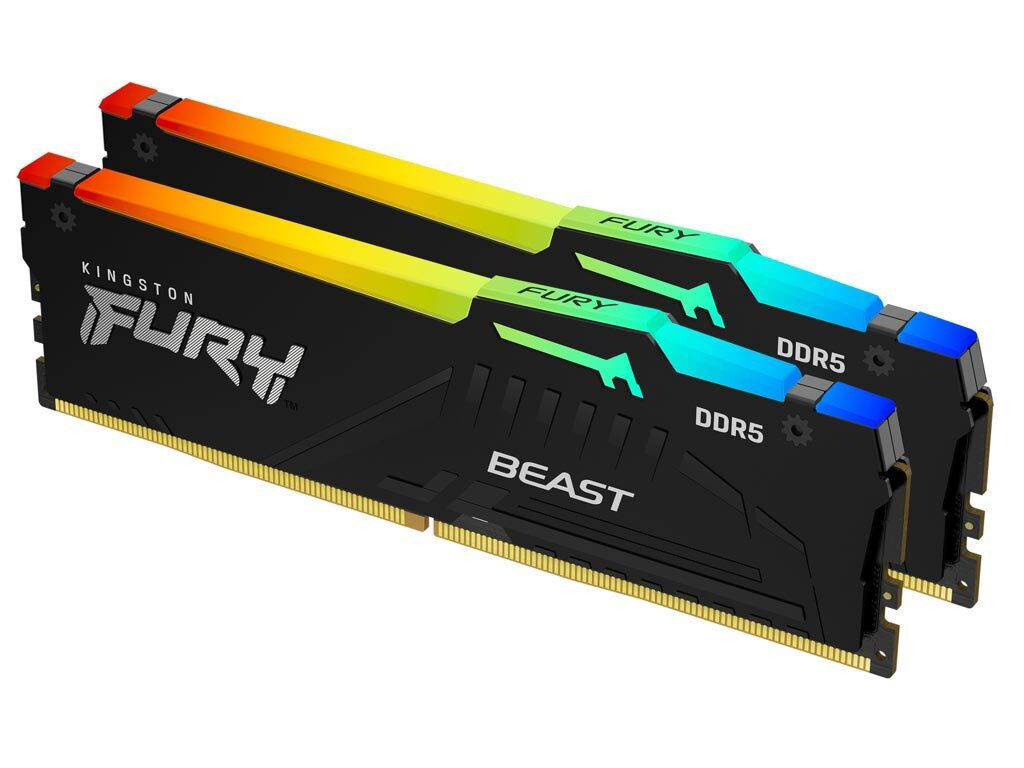 Kingston Fury Beast RGB 32GB DDR5 RAM με 2 Modules (2x16GB) και Ταχύτητα 5600 για Desktop