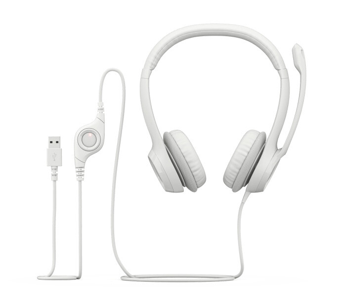Logitech H390 On Ear Multimedia Ακουστικά με μικροφωνο και σύνδεση USB-A σε Λευκό χρώμα