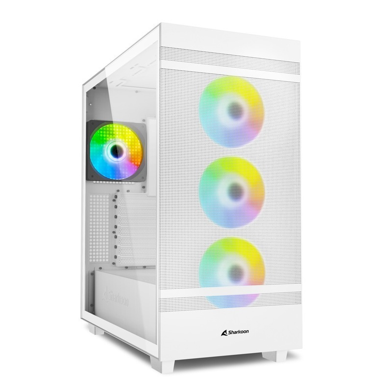 Sharkoon Rebel C50 RGB Gaming Full Tower Κουτί Υπολογιστή με Πλαϊνό Παράθυρο Λευκό