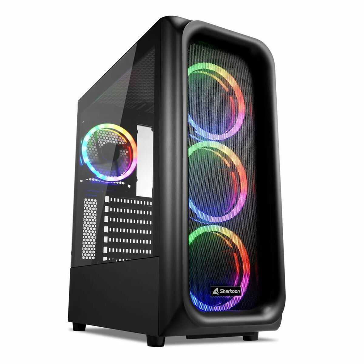 Sharkoon TK5M Gaming Full Tower Κουτί Υπολογιστή με Πλαϊνό Παράθυρο και RGB Φωτισμό Μαύρο