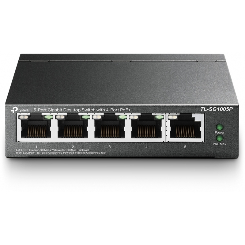 TP-LINK TL-SG1005P v5 Unmanaged L2 PoE+ Switch με 5 Θύρες Ethernet