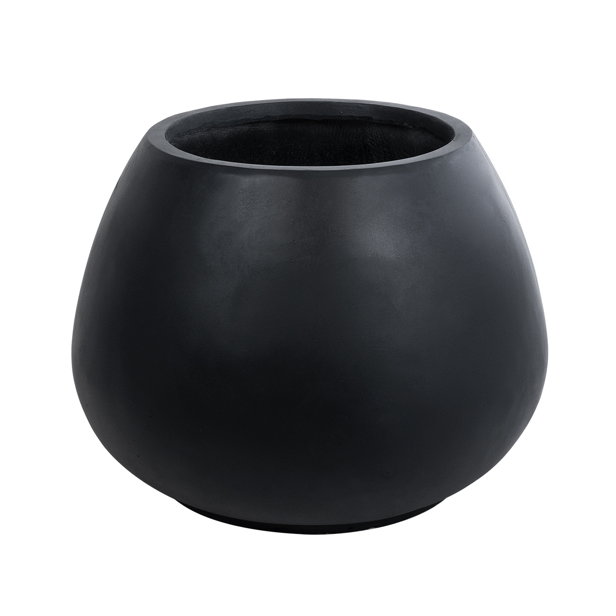 GloboStar® Artificial Garden COLOMBO 20695 Διακοσμητικό Πολυεστερικό Τσιμεντένιο Κασπώ Γλάστρα – Flower Pot Μαύρο Φ60 x Υ45cm