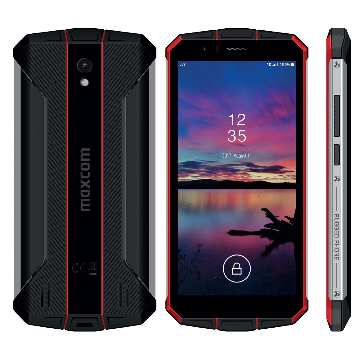 Maxcom MS507 4G Dual SIM 5″, IP68, NFC Android 9, HD IPS Quad Core 3GB/32GB Μαύρο-Κόκκινο
