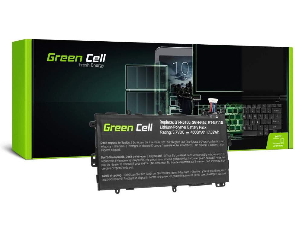 Μπαταρία Green Cell TAB23 Τύπου για Samsung Galaxy Note 8.0 GT-N5100 GT-N5110 GT-N5120  3.7V 4600 mAh