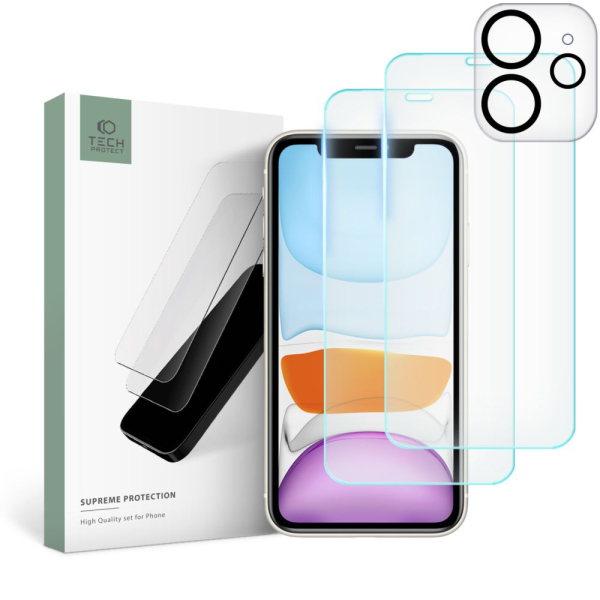 TECH-PROTECT SUPREME SET TEMPERED GLASS CAMERA + SCREEN IPHONE 11