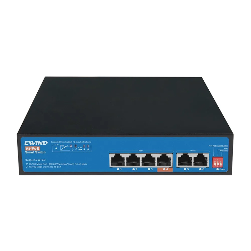 Ethernet Switch Ewind EW-S1606CF-AP 4×10/100Mbps + 2x100Mbps  RJ45 PoE