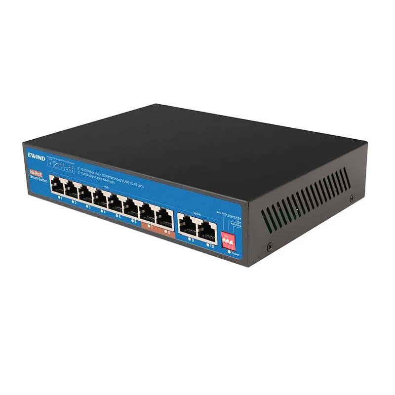 Ethernet Switch Ewind EW-S1610CF-AP 8×10/100Mbps + 2x100Mbps  RJ45 PoE Build-in