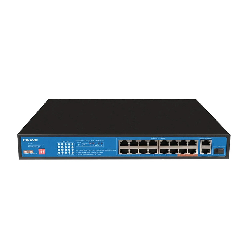 Ethernet Switch Ewind EW-S1619CF-AP 16×10/100Mbps + 2x100M RJ45+1×100/1000Mbps  PoE με Gigabit SFP Uplink