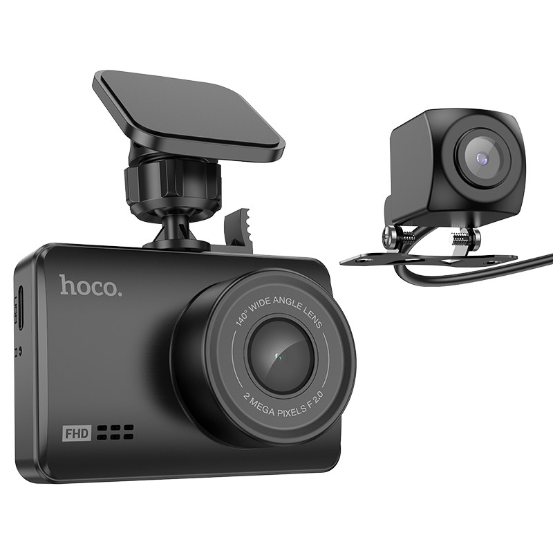 Καταγραφική Κάμερα Αυτοκινήτου Hoco DV3 1080p/30fps 200mAh WiFi FullHD Γωνία Λήψης 140° 2.45″ Οθόνη Park/Night Mode και Rear Camera 720P