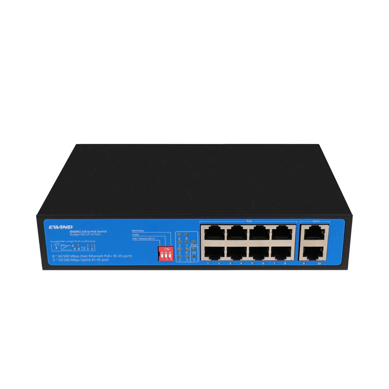 Ethernet Switch Ewind EW-S1910CG-AP 8×10/100Mbps + 2x100Mbps  RJ45 PoE IP30