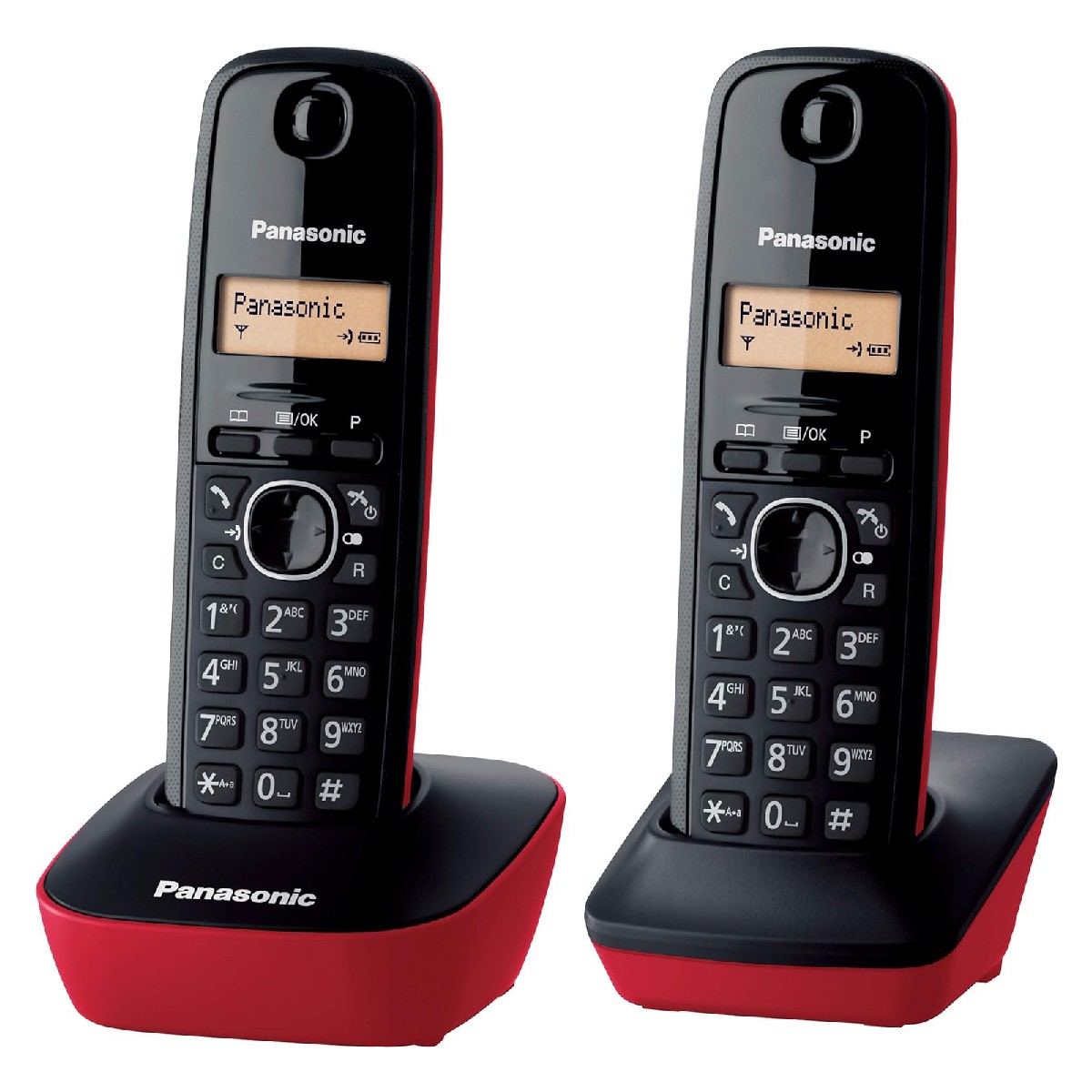 Ασύρματο Ψηφιακό Τηλέφωνο Panasonic KXTG1612  Μαύρο – Κόκκινο EU