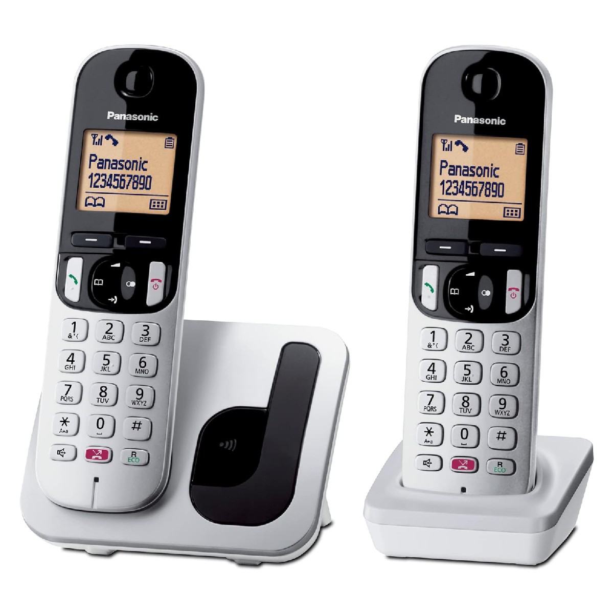 Ασύρματο Ψηφιακό Τηλέφωνο Panasonic KX-TGC252 EU DUO με Πλήκτρο Αποκλεισμού Κλήσεων και Ανοιχτή Ακρόαση Ασημί