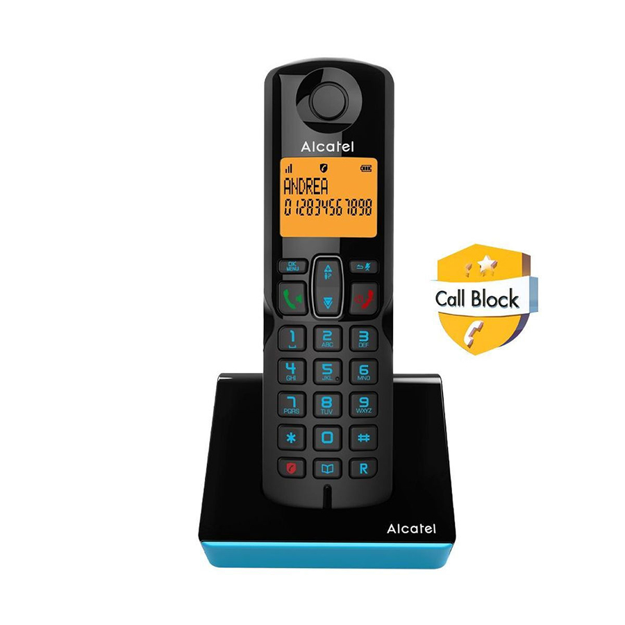 Ασύρματο Ψηφιακό Τηλέφωνο Alcatel S280 EWE με Ανοιχτή Ακρόαση και Δυνατότητα Αποκλεισμού Κλήσεων Μαύρο Μπλε
