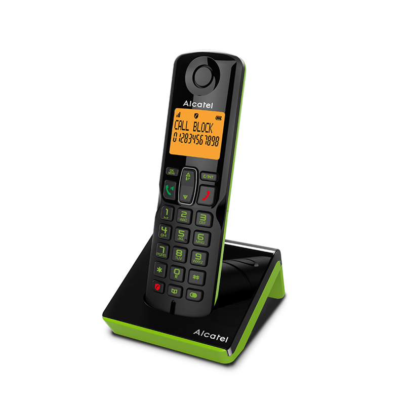 Ασύρματο Ψηφιακό Τηλέφωνο Alcatel S280 EWE με Ανοιχτή Ακρόαση και Δυνατότητα Αποκλεισμού Κλήσεων Μαύρο Πράσινο
