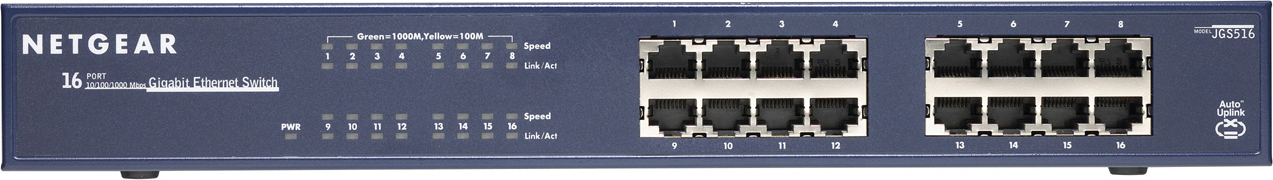 NetGear JGS516 v2 Unmanaged L2 Switch με 16 Θύρες Gigabit (1Gbps) Ethernet