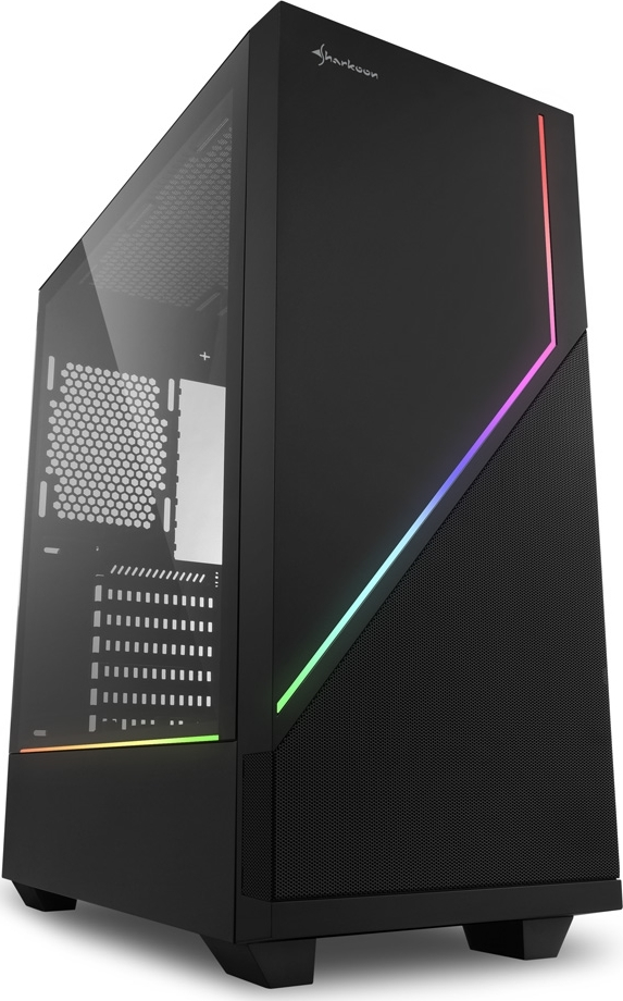 Sharkoon RGB Flow Gaming Midi Tower Κουτί Υπολογιστή με Πλαϊνό Παράθυρο Μαύρο