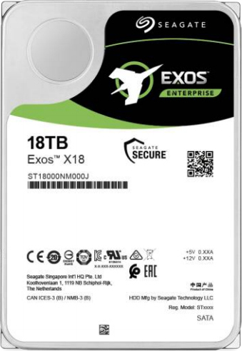 Seagate Exos X18 18TB HDD Σκληρός Δίσκος 3.5″ SATA III 7200rpm με 256MB Cache για NAS / Server ST18000NM000J