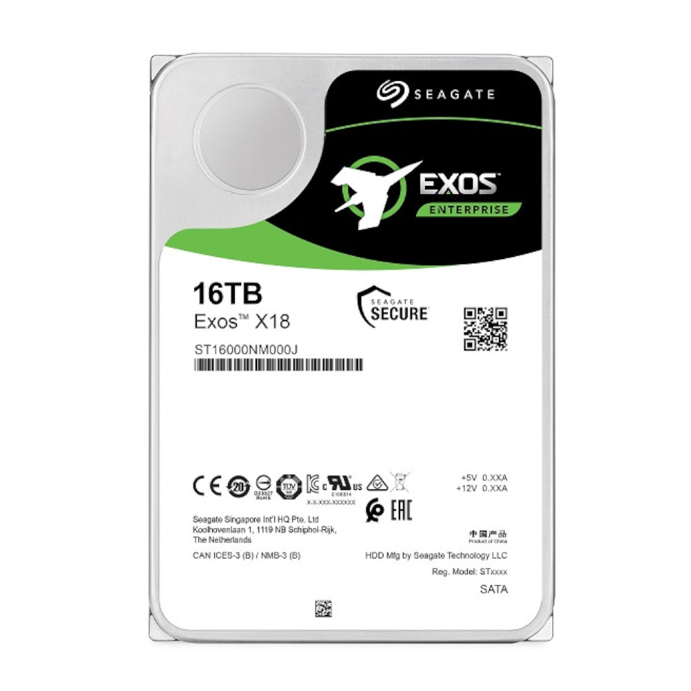 Seagate Exos X18 16TB HDD Σκληρός Δίσκος 3.5″ SATA III 7200rpm για NAS / Server ST16000NM000J