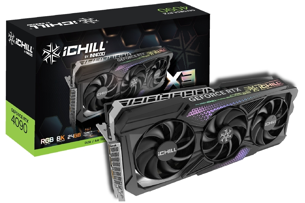 Inno 3D GeForce RTX 4090 24GB GDDR6X iCHILL X3 Κάρτα Γραφικών (C40903-246XX-1833VA47)