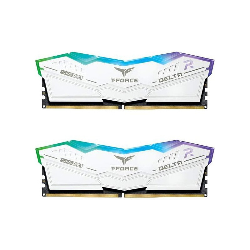 TeamGroup Delta RGB White 32GB DDR5 RAM με 2 Modules (2x16GB) και Ταχύτητα 6000 για Desktop
