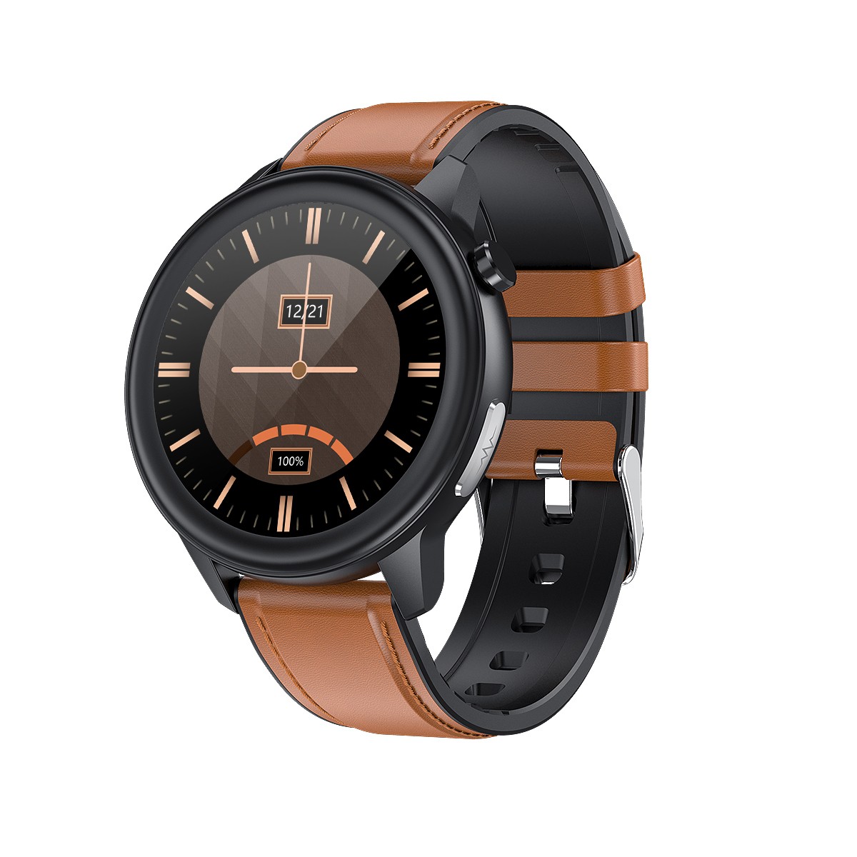 Maxcom Smartwatch FW46 Xenon V.4.2 IP67 1.3″ 200mAh με Λουράκι Μαύρο-Καφέ και Έξτρα Λουράκι Μαύρο